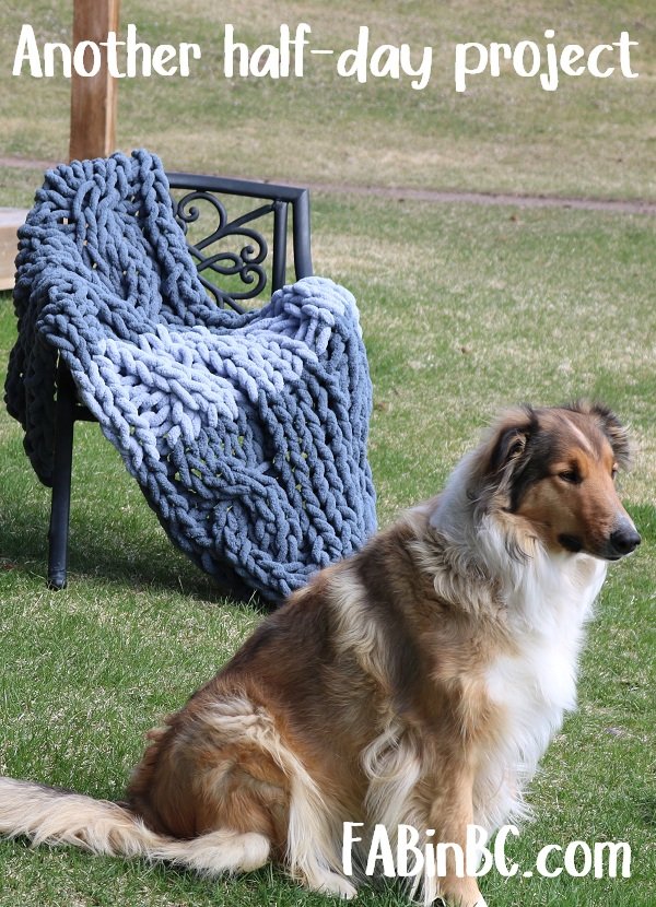 knitting a chenille blanket in half a day