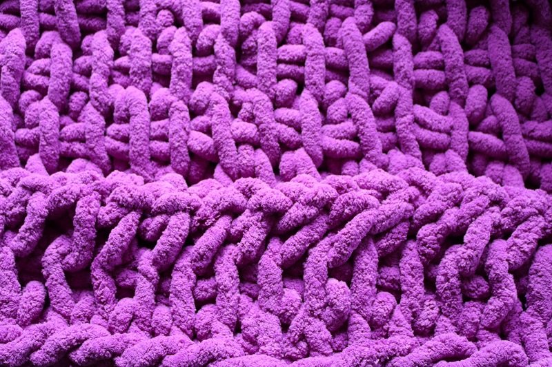 tunisian crochet with super chunky chenille hand crocheted