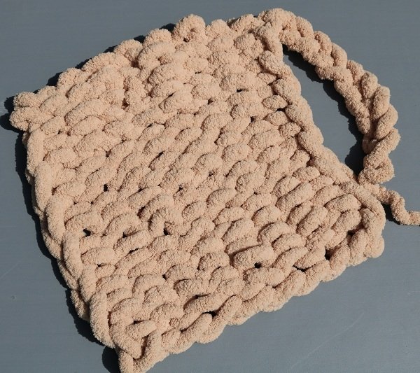 chenille knitted swatch peanut beige