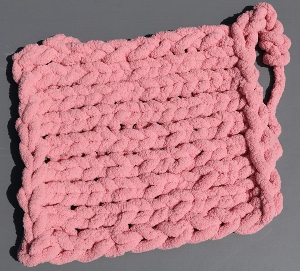 chenille knitted swatch soft rose pink