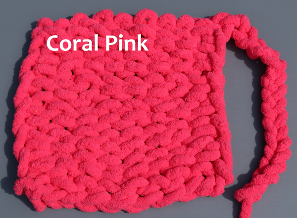 chenille super chunky yarn, lowest price, best quality, colour coral pink